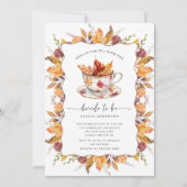秋のお茶のブライダルシャワーの招待状 招待状 (正面)