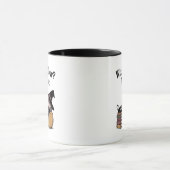 秋のお茶の魔女と本 マグカップ (中央)