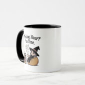 秋のお茶の魔女と本 マグカップ (正面左)