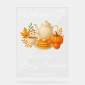秋のお茶パーティー赤ちゃんシャワーへようこそ アクリルサイン (正面)