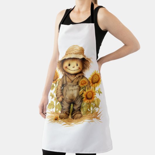 秋のかかしとヒマワリ エプロン (インサイチュ)