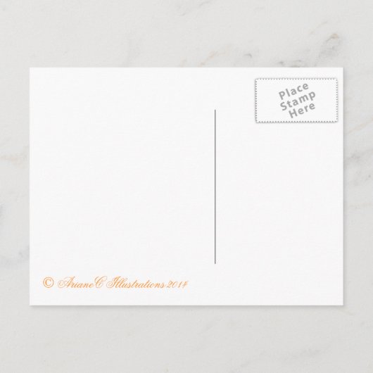 秋のかかしの白い子供の郵便はがき ポストカード (裏面)