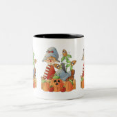 秋のかかし季節のコーヒーマグ ツートーンマグカップ (中央)