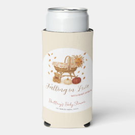 秋のかぼちゃが恋に落ちる赤ちゃんシャワー スリム缶クーラー