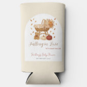 秋のかぼちゃが恋に落ちる赤ちゃんシャワー スリム缶クーラー (正面)