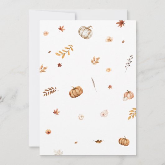 秋のかぼちゃが恋に落ちる赤ちゃんシャワー 招待状 (裏面)
