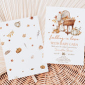 秋のかぼちゃが恋に落ちる赤ちゃんシャワー 招待状