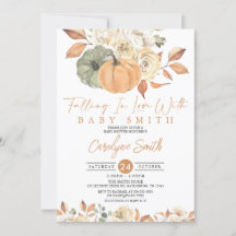 秋のかぼちゃが恋に落ちる赤ちゃんシャワー