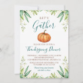 秋のかぼちゃで感謝祭のディナーを集めよう 招待状 (正面)