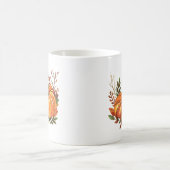 秋のかぼちゃと落ち葉 コーヒーマグカップ (中央)