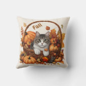 秋のかぼちゃのかご – かわいい猫たち クッション (裏面)