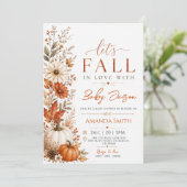 秋のかぼちゃのFall in Loveベビーシャワー 招待状 (スタンド正面)
