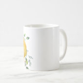 秋のかぼちゃ、ひまわり、グリーン コーヒーマグカップ (正面右)