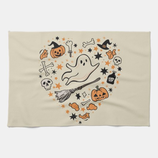 秋のかぼちゃ ハロウィン 感謝祭 キッチンタオル (横)