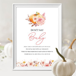 秋のかぼちゃ「Don't Say Baby」ゲームサイン ポスター