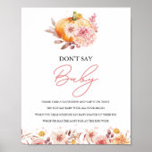 秋のかぼちゃ「Don't Say Baby」ゲームサイン ポスター (正面)