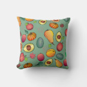 秋のかわいいカラフルフルーツかぼちゃ葉 クッション (正面)
