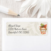 秋のかわいらしカボチャとアコーズカップケーキアドレス ラベル (インサイチュ)