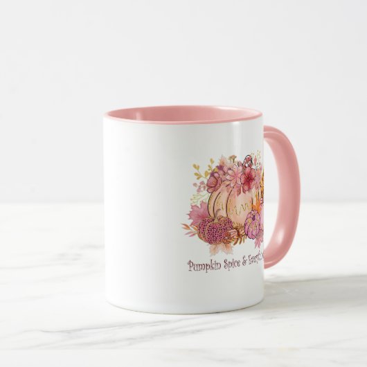 秋のかわいらしピンク：ウィムシー&スパイス マグカップ (正面右)