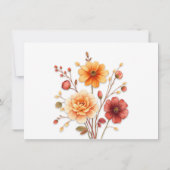 秋のかわいらし優雅な結婚式 セーブザデート (裏面)