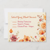 秋のかわいらし優雅な結婚式 出欠カード (裏面)