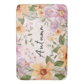 秋のかわいらし水彩美しいフローラ バスマット (正面縦)