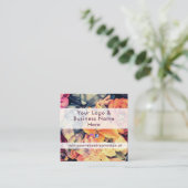 秋のかわいらし花は素朴な色 スクエア名刺 (スタンド正面)