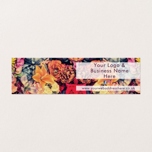 秋のかわいらし花は素朴な色 名刺 (外部フラット)