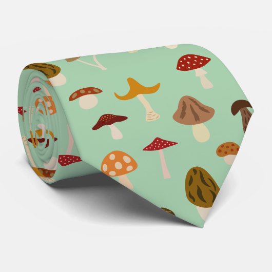秋のきのこのタイ ネクタイ (ロール)
