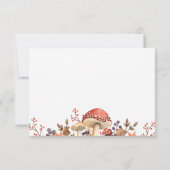 秋のきのこや植物の葉がぺたんこに落ちる サンキューカード (裏面)