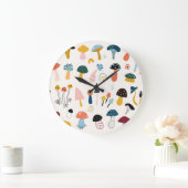 秋のきのこ手描きコレクション ラージ壁時計 (ホーム)
