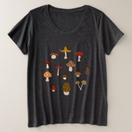 秋のきのこ+サイズTシャツ プラスサイズTシャツ