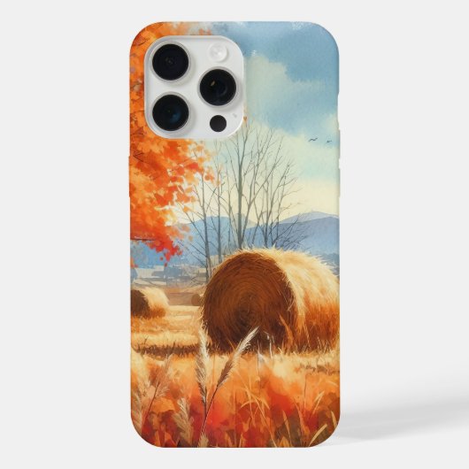 秋のささやき: 水彩のセレナーデ iPhoneケース (裏面)