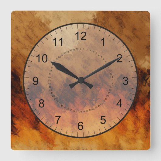秋のたそがれ スクエア壁時計 (正面)