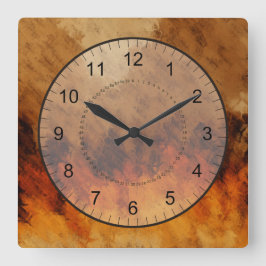 秋のたそがれ スクエア壁時計