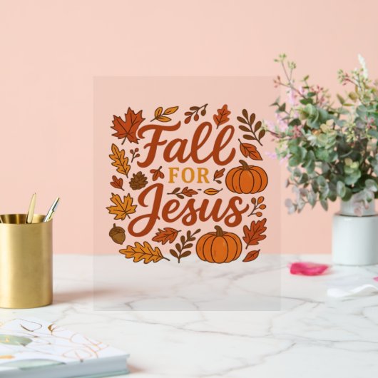 秋のためのイエズオータムカボキンクリスチャン信仰クラス アクリルサイン (ウェディング)