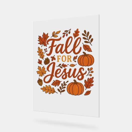 秋のためのイエズオータムカボキンクリスチャン信仰クラス アクリルサイン (傾斜)
