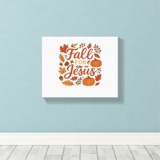 秋のためのイエズオータムカボキンクリスチャン信仰クラス キャンバスプリント (インサイチュ (ウッドフロア))
