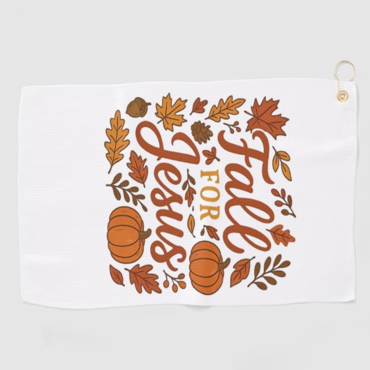 秋のためのイエズオータムカボキンクリスチャン信仰クラス ゴルフタオル (横)