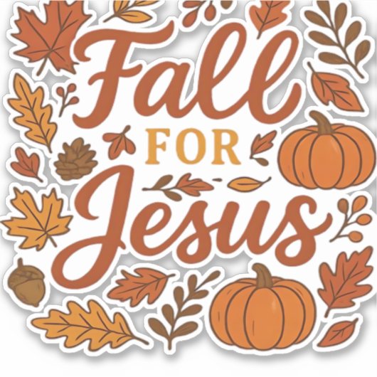 秋のためのイエズオータムカボキンクリスチャン信仰クラス シール (正面)