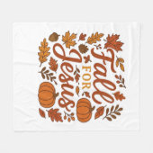 秋のためのイエズオータムカボキンクリスチャン信仰クラス フリースブランケット (正面(横))