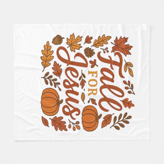 秋のためのイエズオータムカボキンクリスチャン信仰クラス フリースブランケット (正面(横))