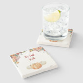 秋のちいさなかぼちゃ  出席返信カード ストーンコースター (横)