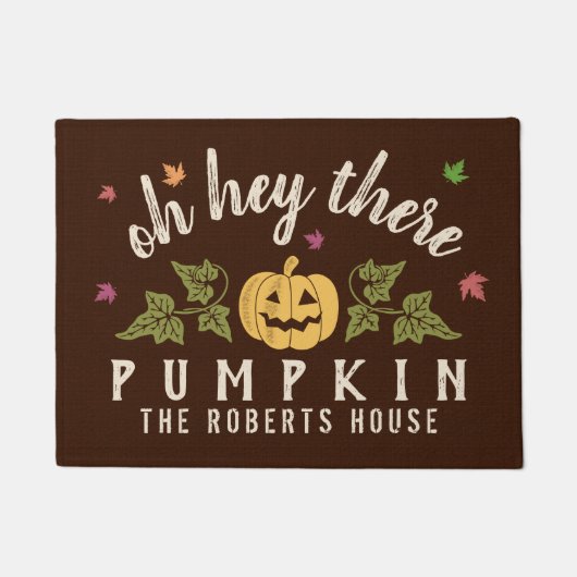 秋のちょっとそこにカボチャカスタムで素朴な紅葉 ドアマット (正面)