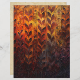 秋のつる植物と離れスクラップブック紙