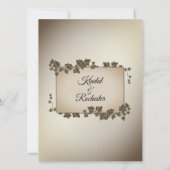 秋のつる植物結婚式招待状5.5インチx 7.5インチ 招待状 (裏面)