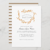 秋のつる植物 |フローラ水彩洗礼 招待状 (正面/裏面)