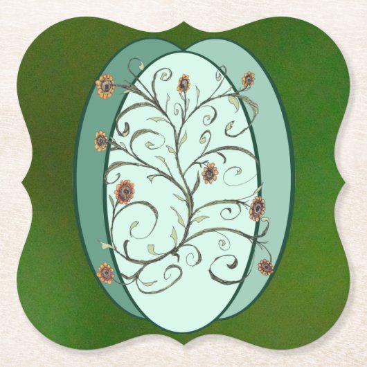 秋のつる植物 ペーパーコースター (正面)