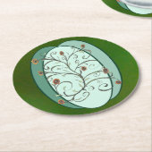 秋のつる植物 ラウンドペーパーコースター (アングル)