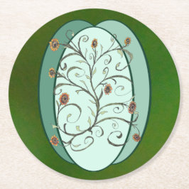 秋のつる植物 ラウンドペーパーコースター